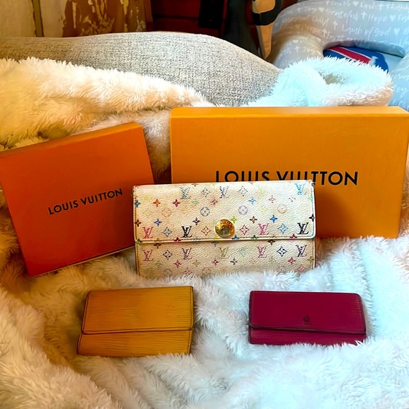 Louis Vuitton Handbags - Louis Vuitton Multicolore leather long bifold wallet and 2 epi key wallet bundle